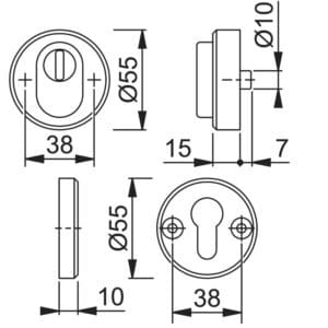Veiligheidsbeslag Hoppe 46Nsb Za 46 15 Afmetingen